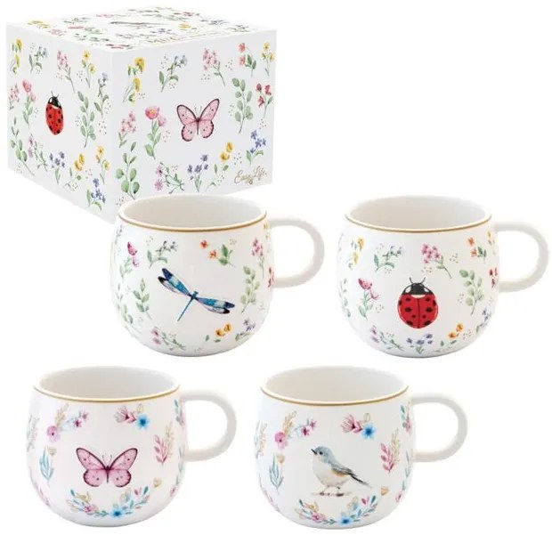 1 db porcelán bögre díszdobozban Fancy Garden választható mintával / Szitakötó