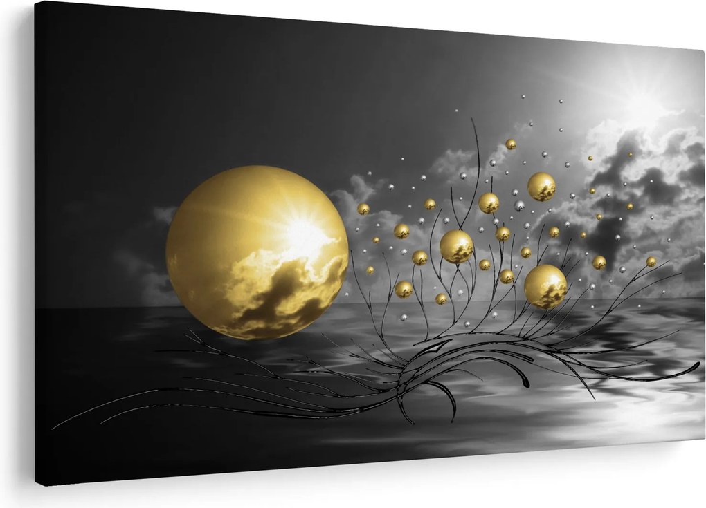 Okker gömbök képe (90x60 cm)