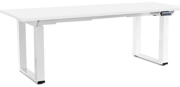 OfficeTech Strong állítható magasságú asztal 200 x 80 cm, fehér alap, fehér