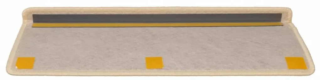 15 db szizál hatású krémszínű öntapadó lépcsőszőnyeg 65x21x4 cm