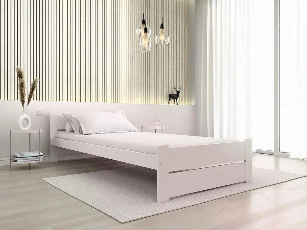 Ágy IKAROS DOUBLE 80 x 200 cm, fehér Ágyrács: Ágyrács nélkül, Matrac: Matrac nélkül