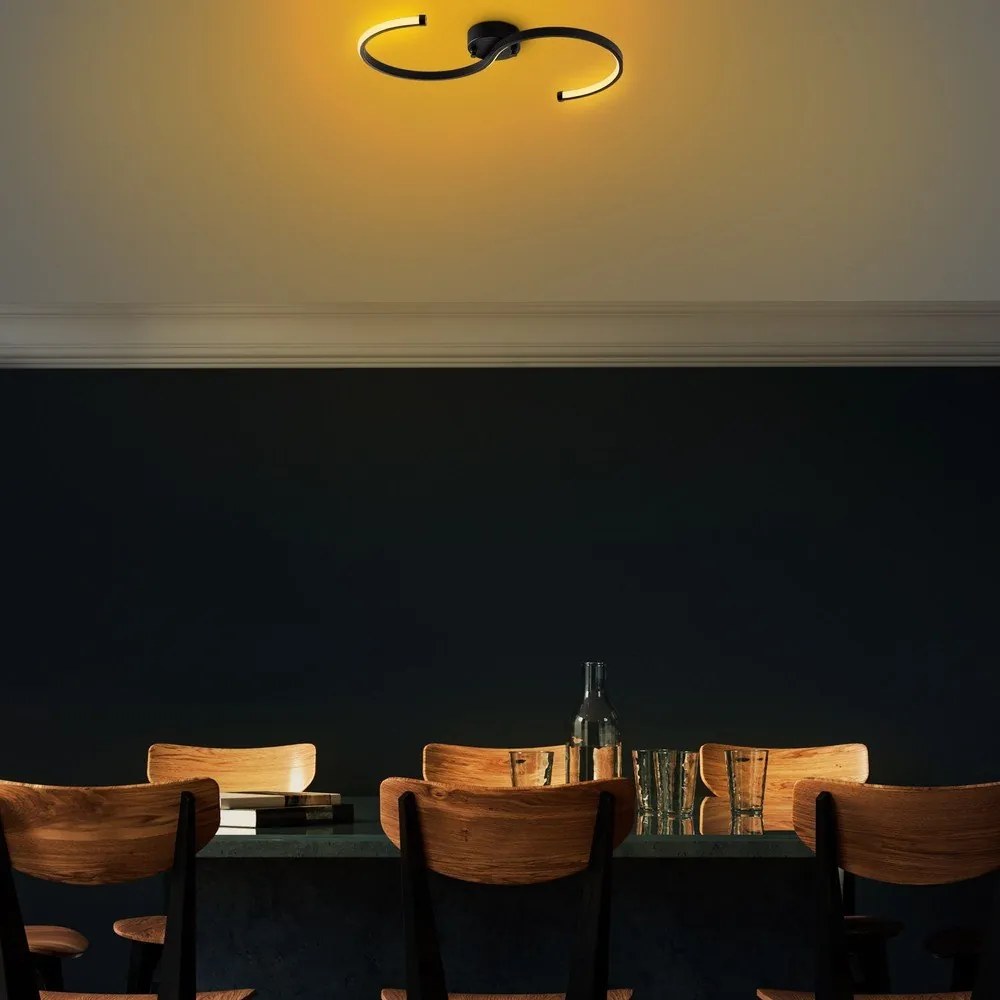 Fekete LED mennyezeti lámpa 25x10 cm Es – Opviq lights