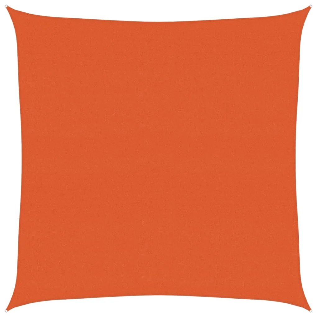 narancssárga négyzet alakú HDPE napvitorla 160 g/m² 4,5x4,5 m