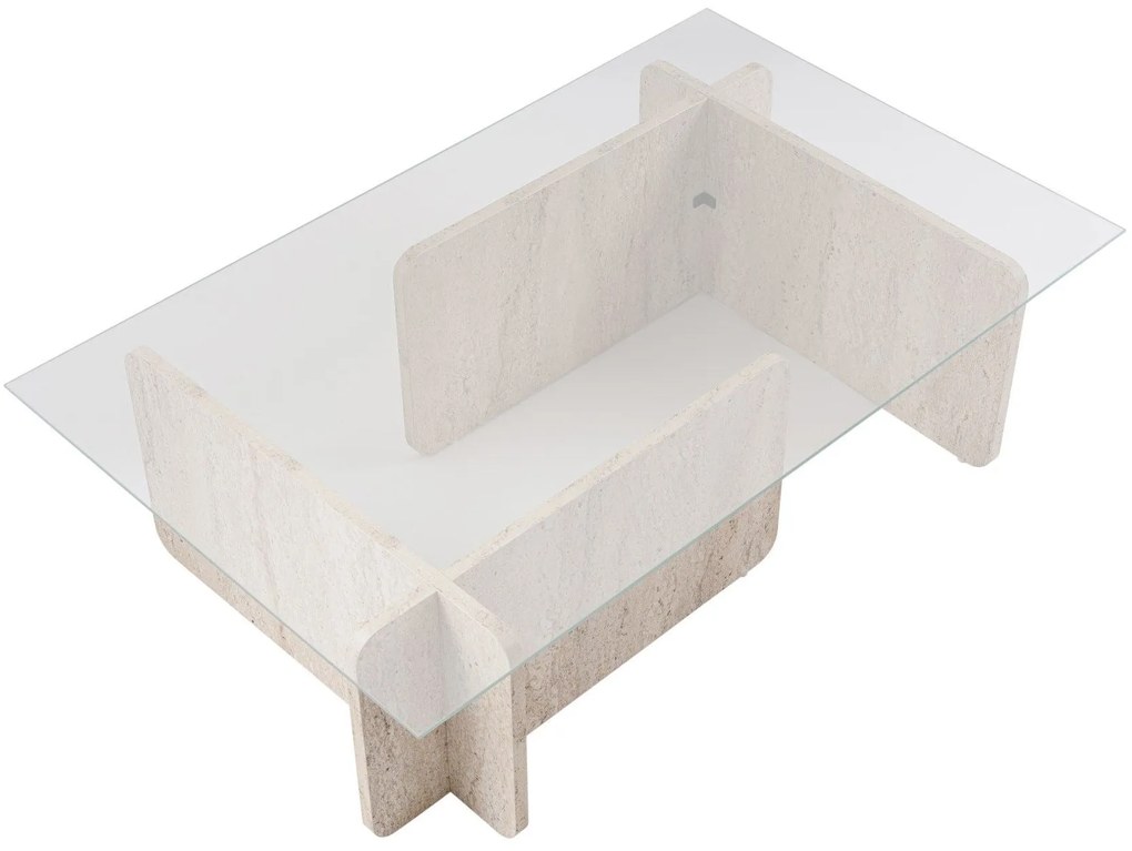 Dohányzóasztal Flavio - Travertine