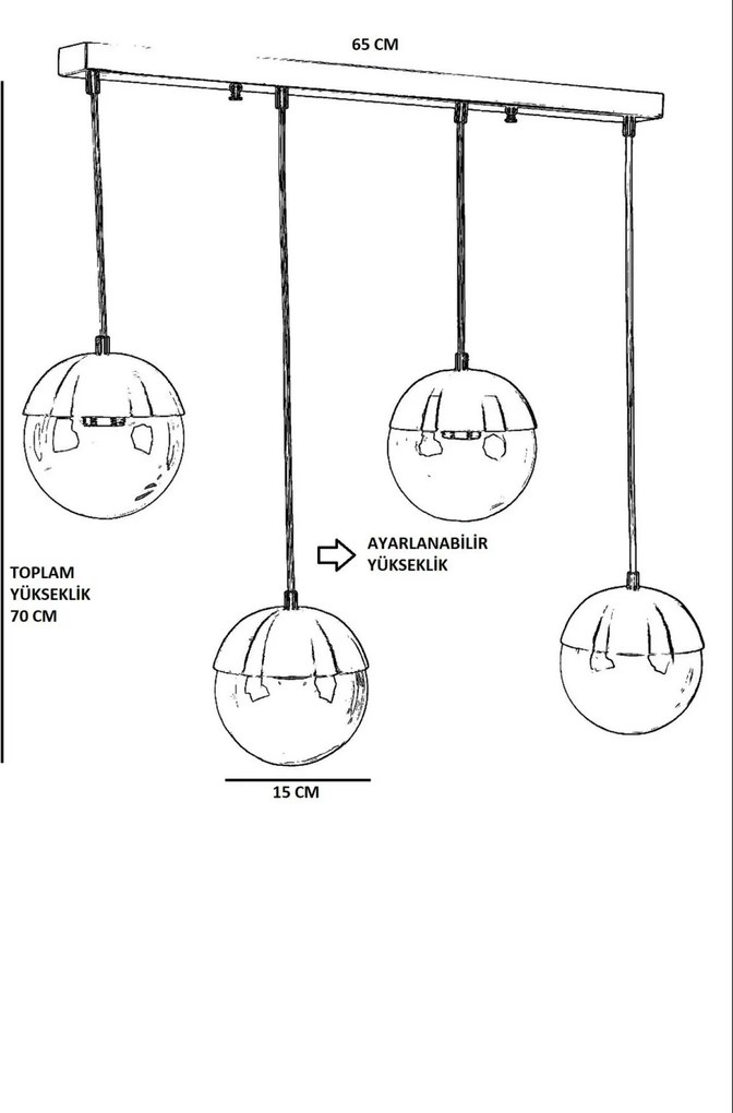 Fém függőlámpa, Ø15 cm – TR941RTN1225