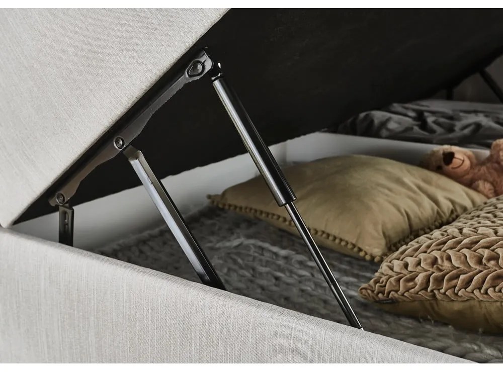 Világosszürke boxspring ágy tárolóhellyel 160x200 cm Catania - Meise Möbel