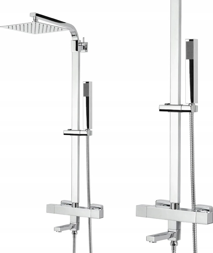 Kád Zuhanyszett Termosztátos Csapteleppel Oszlop Esőztetővel