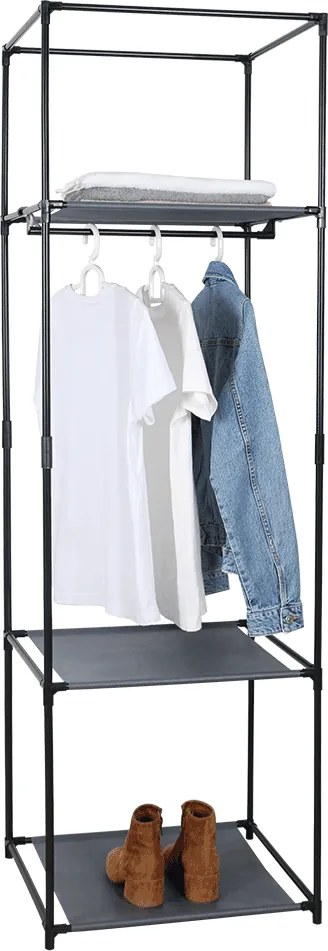 Polcállvány, fém/szövet, fekete, ALBUS