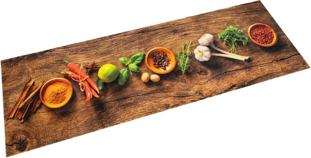 vidaXL mosható fűszermintás bársony konyhaszőnyeg 60 x 300 cm