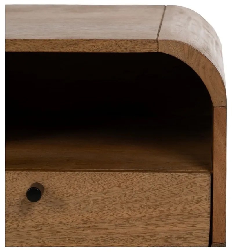 Natúr színű mangófa éjjeliszekrény Mahón – Ixia