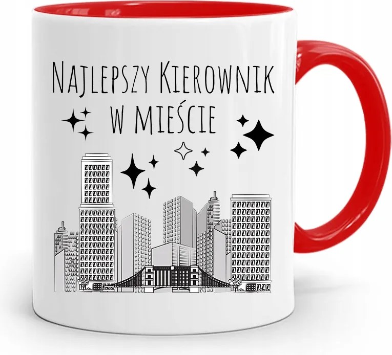 Piros Bögre A Város Legjobb Vezetője fényképes nyomtatással