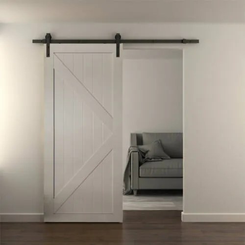 Fa tolóajtó keresztpántos OAK-855 fehér tölgy