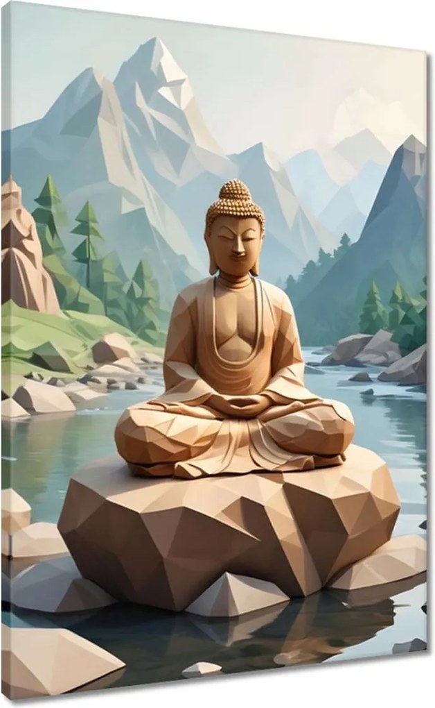 Vászonkép 50x70 Buddha origami