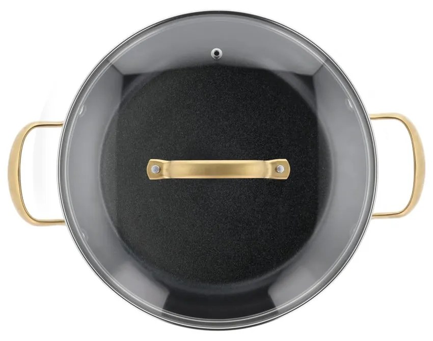 Indukciós tűzhelyhez alkalmas alumínium edény fedővel, tapadásmentes felülettel 2,6 l – Holm