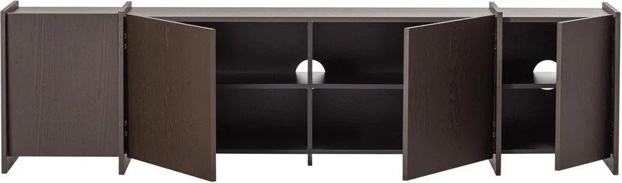 Sötétbarna TV-állvány kőrisfa dekorral 200x53x44 cm Brock – WOOOD