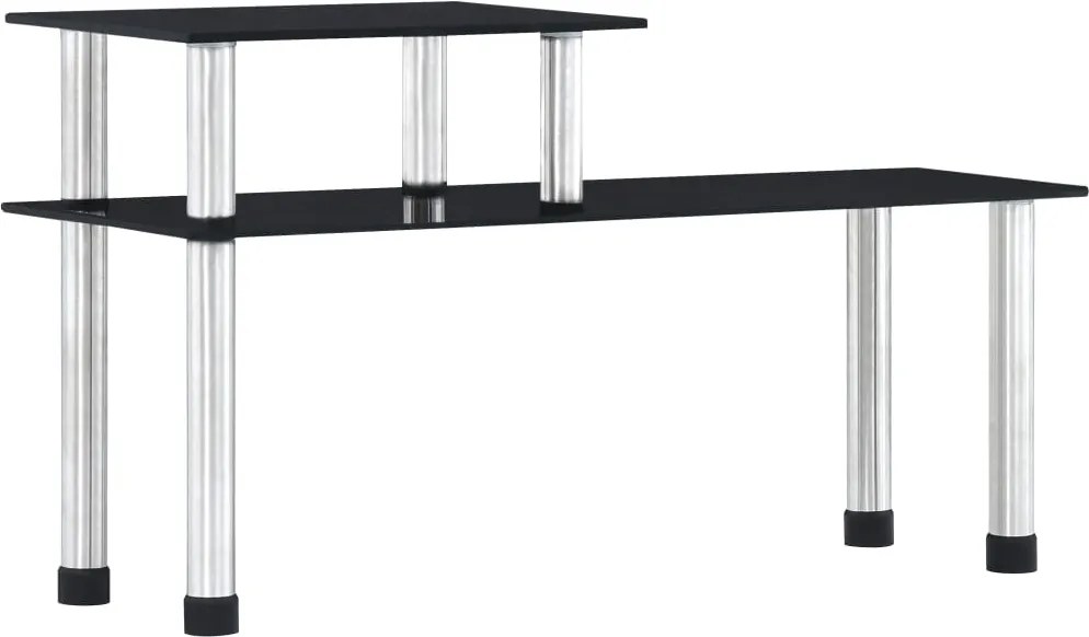 vidaXL fekete edzett üveg konyhai polc 45 x 16 x 26 cm