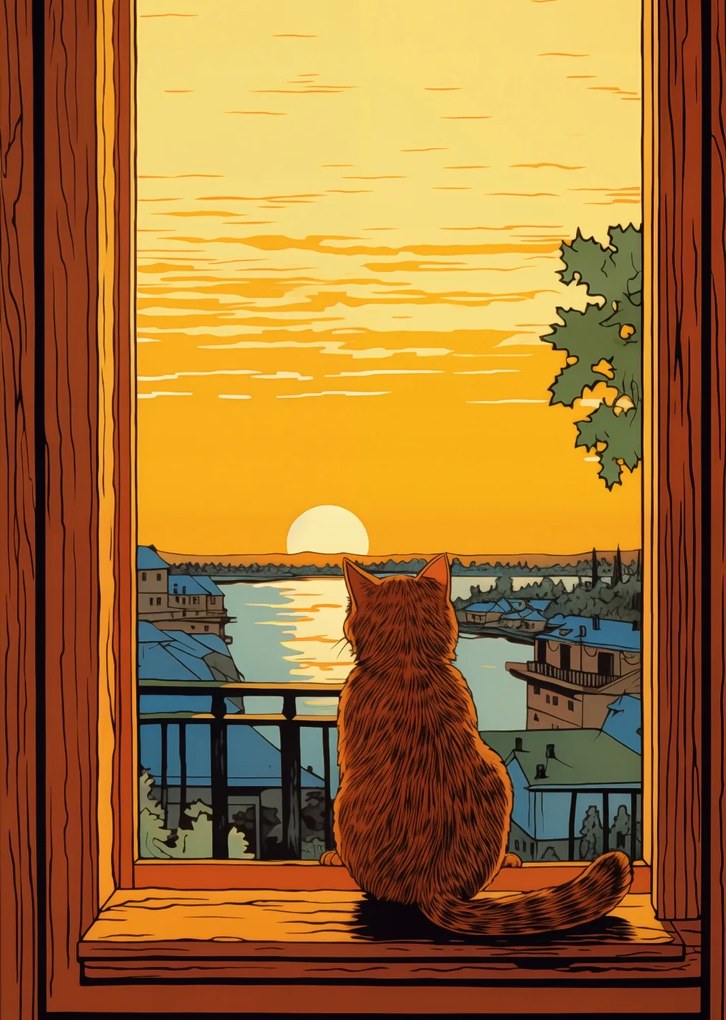 Poszter 64x90cm Nyugat a macskaszemeken keresztül