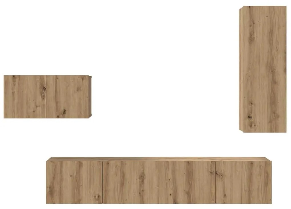 TV szekrény garnitúra 4 pcs kézműves tölgy 30.5 x 30 x 90 cm