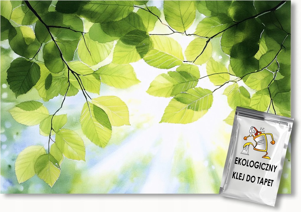 Fotótapéta Flizelina Fa Ág Zöld Levelek Nap 250x175 ragasztó