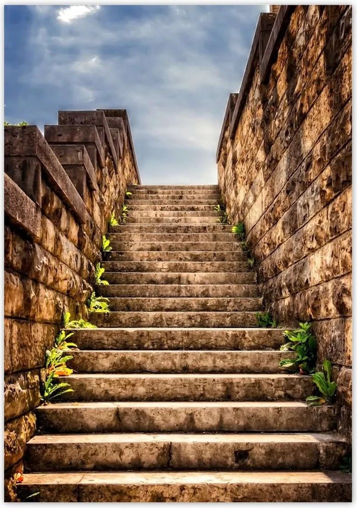 Poszterek 70x100 Kőlépcső fal