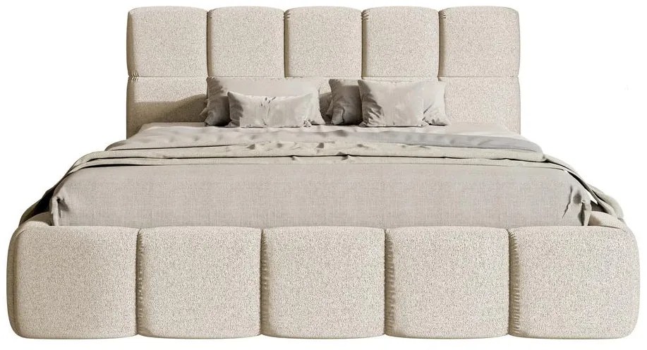 Franciaágy 160 cm Cirsten 160B (ágyráccsal) (világos bézs). 1099513