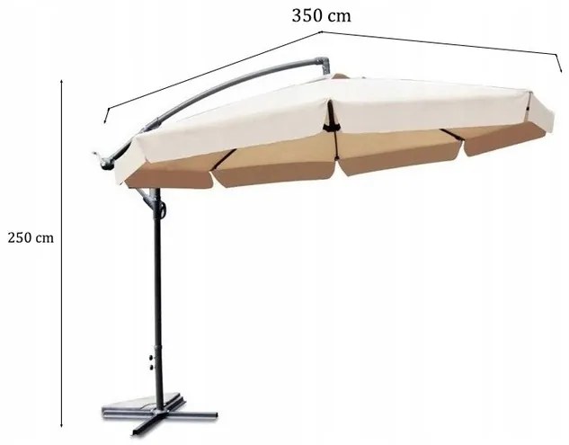 KERTI NAPERNYŐ 350cm VILÁGOS SZÜRKE