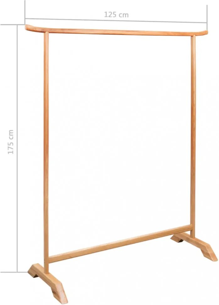 Tömör tölgyfa ruhatartó állvány 125 x 175 cm