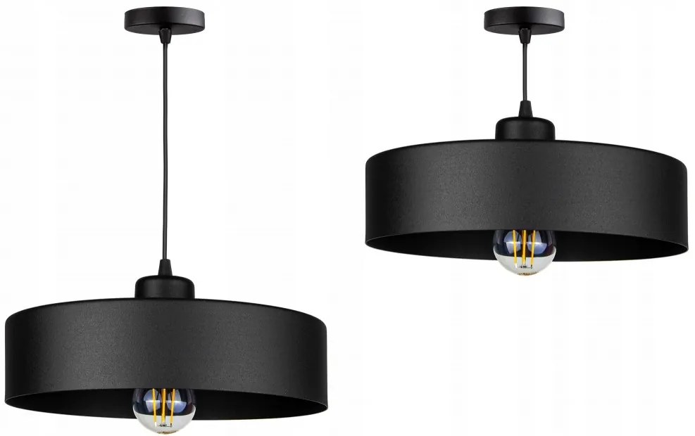 Függőlámpa fekete fém búrával | Loft - Industrial | Glimex Lavor Large 1xE27 GOL69C