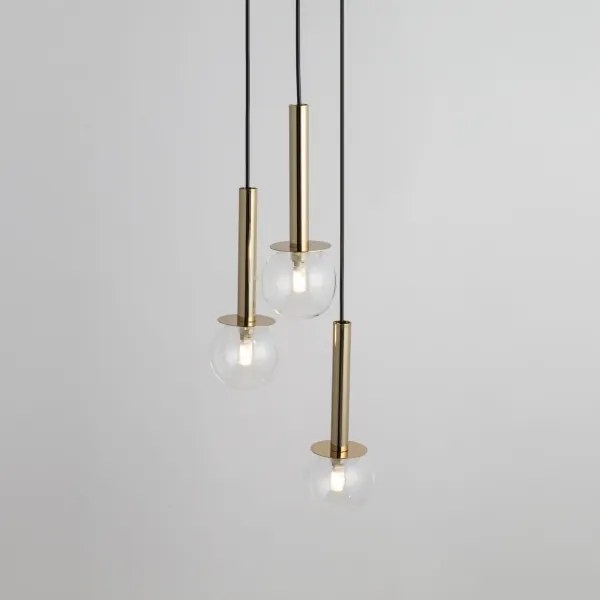 Csillár zsinóron DAISY 3xG9/12W/230V átm. 27 cm arany/fekete/átlátszó