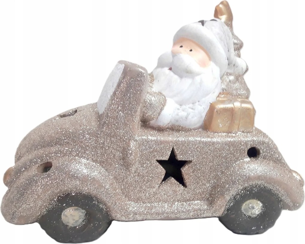 Karácsonyfa És Mikulás Világító Kisautó Korbácsra