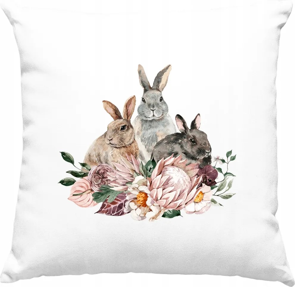 Akvarell párna Három Nyúl Fehér