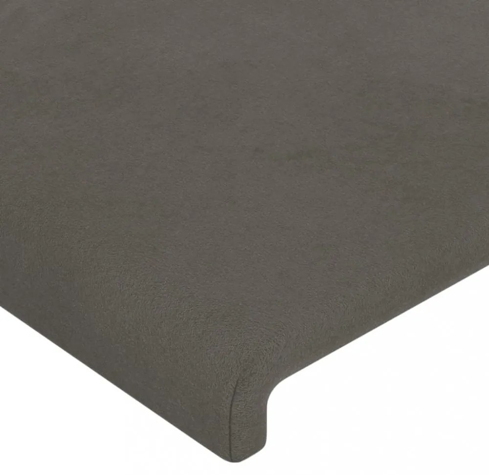2 db sötétszürke bársony fejtámla 100x5x78/88 cm