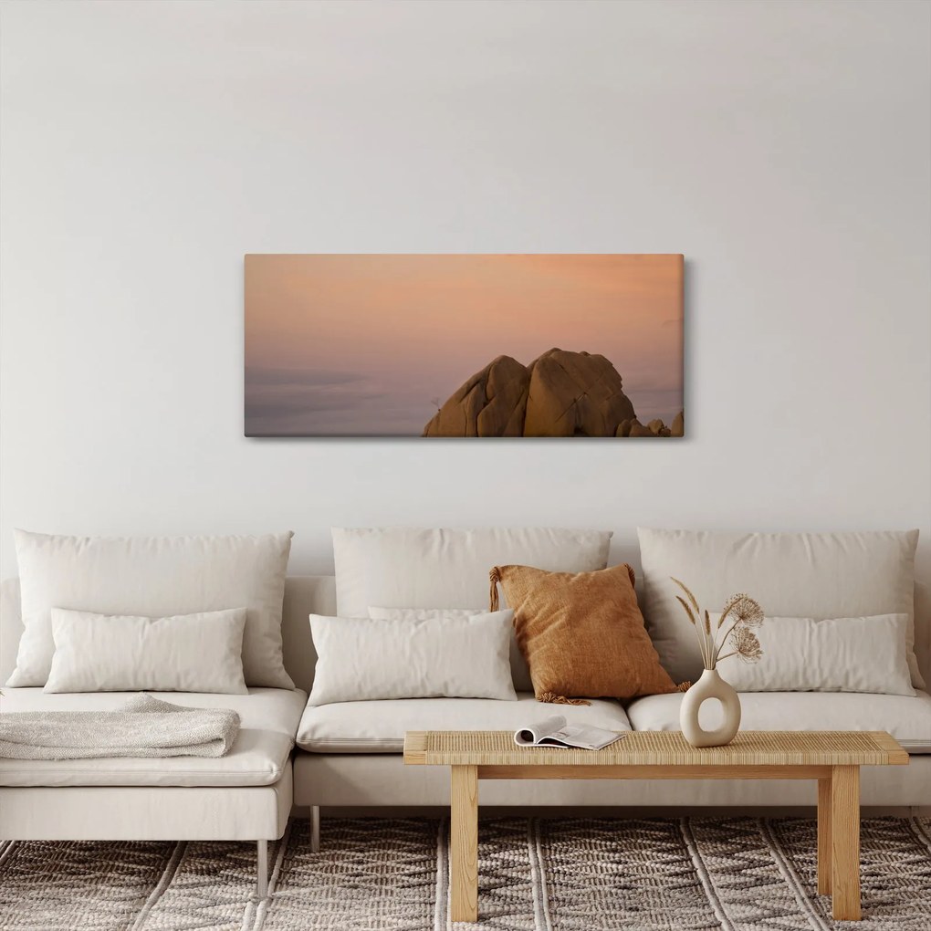 Vászonkép - Naplemente a sziklákban (120x50 cm)
