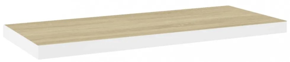 4 db tölgyszínű és fehér MDF lebegő fali polc 80x23,5x3,8 cm