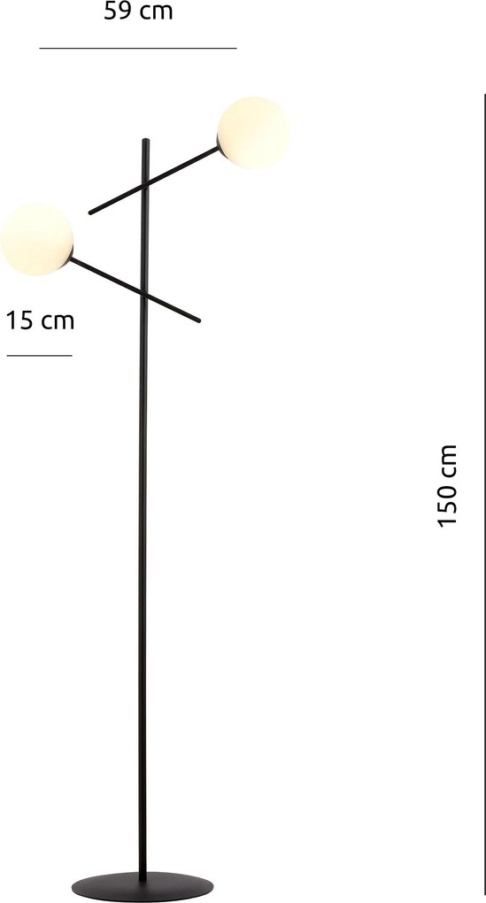 Emibig modern állólámpa linear fehér fekete emi1169/lp2