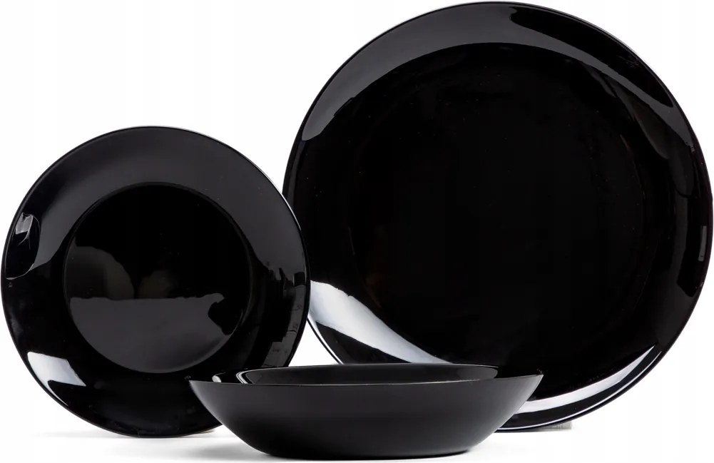 Capri étkezőgarnitúra fekete 18 részes Homla