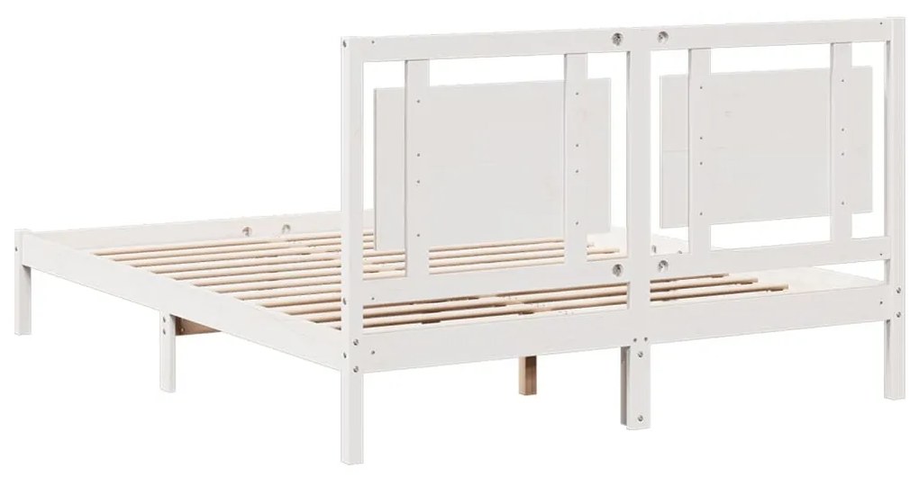 fehér tömör fa extra hosszú ágykeret matrac nélkül 140 x 210 cm
