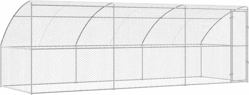 vidaXL Kutyaház tárolóval 3 pcs Ezüst 6 x 2 x 2 m Horganyzott acél