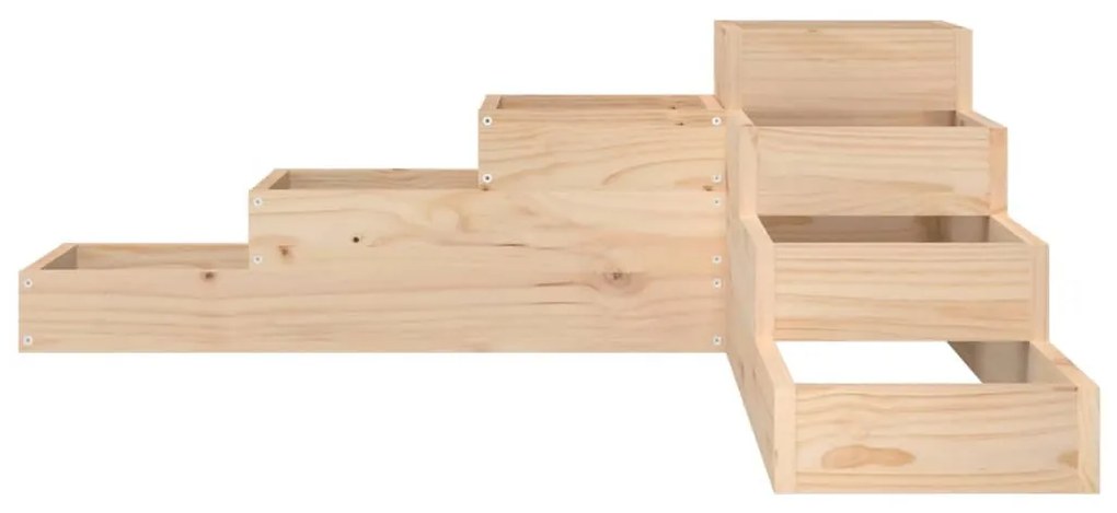 4-szintes kerti virágláda tömör fenyőfából, 106 x 104,5 x 36 cm