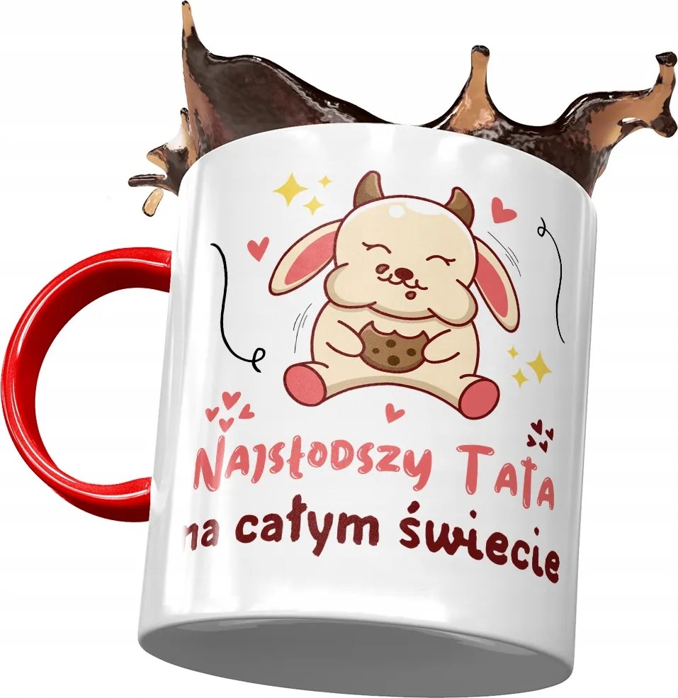 Piros Bögre Apák Napjára Ajándék Nyomtatott Fotóval