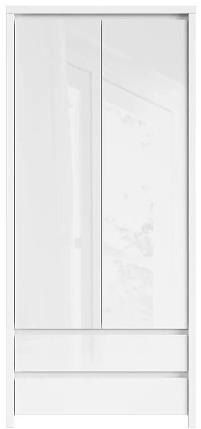 Ruhásszekrény Kasey SZF2D2S (fehér + fényes fehér). 798868