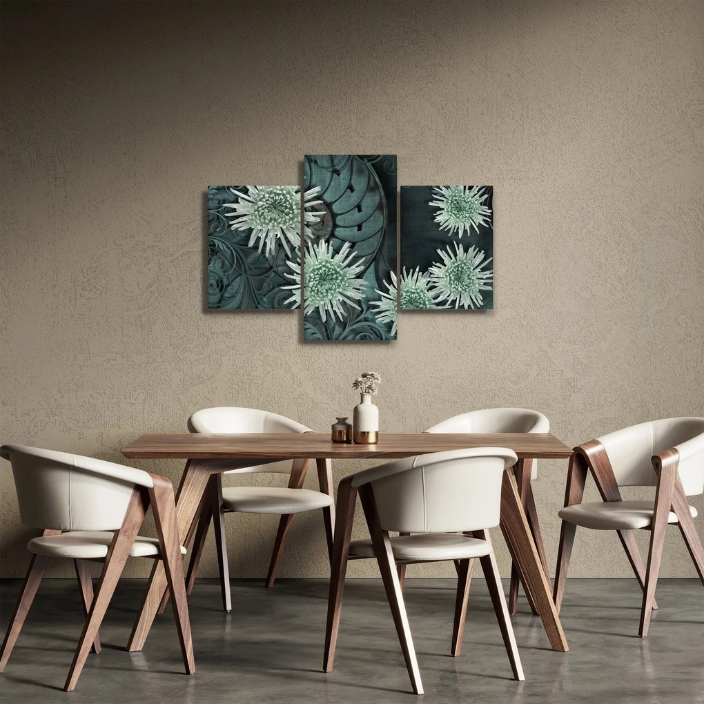 Kép - Zöld virágok (90x60 cm)