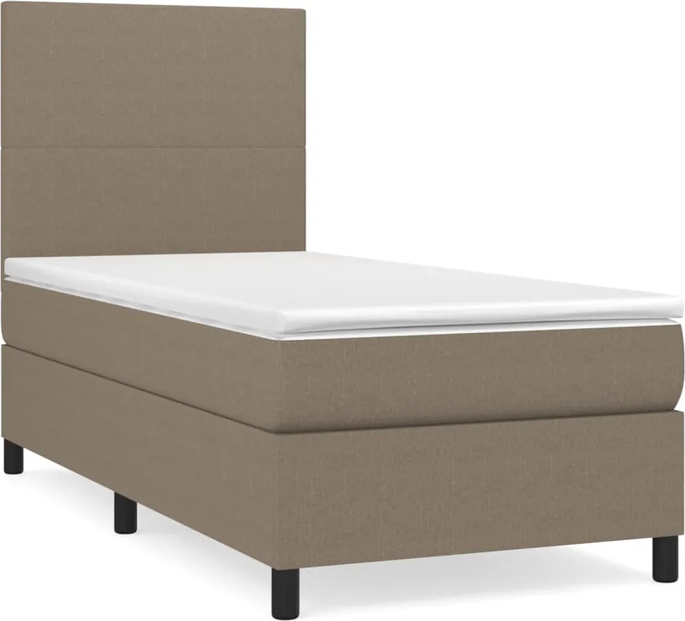 vidaXL tópszínű szövet rugós ágy matraccal 80 x 200 cm