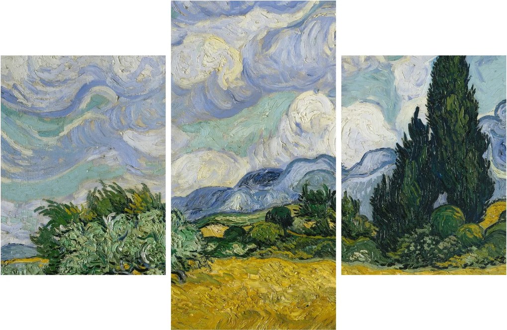 Kép - Vincent van Gogh, Wheat Field with Cypresses, reprodukciók (90x60 cm)