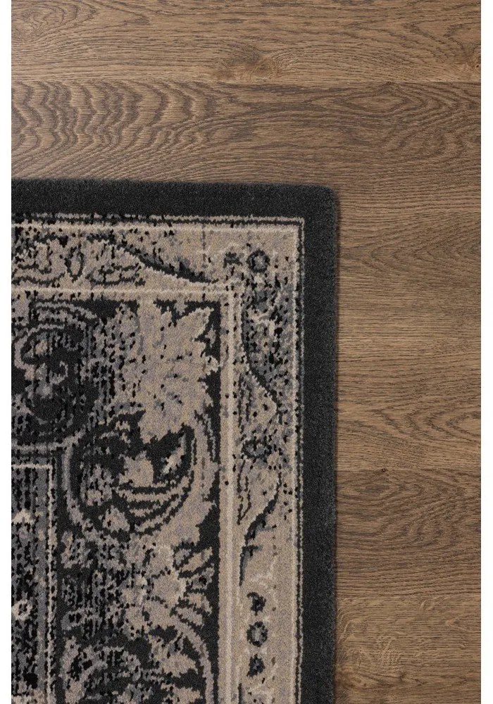 Sötétszürke gyapjú szőnyeg 100x180 cm Zana – Agnella