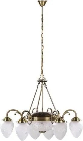 Rabalux csillár e27+e14 2x60w+6x40w fehér/bronz annabella