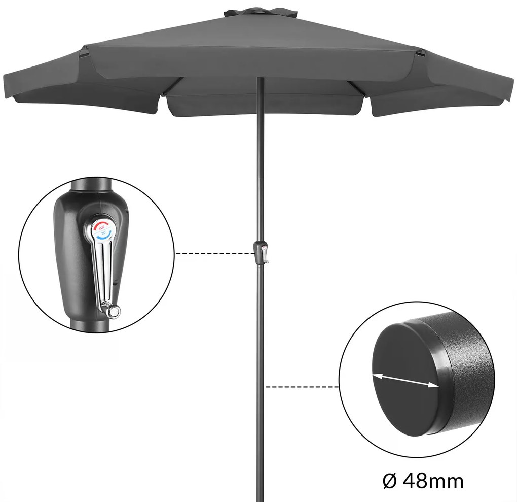 Deuba Kerti napernyő Maui UV 80 + Ø330 cm - antracit