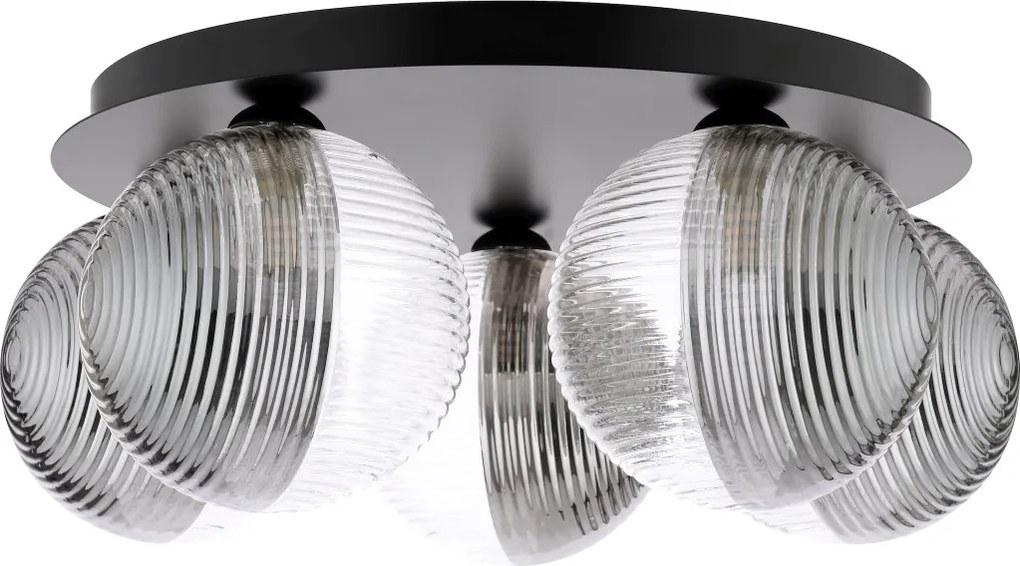 Dar Lighting modern mennyezeti lámpa foley matt fekete füstös darfol5422-19