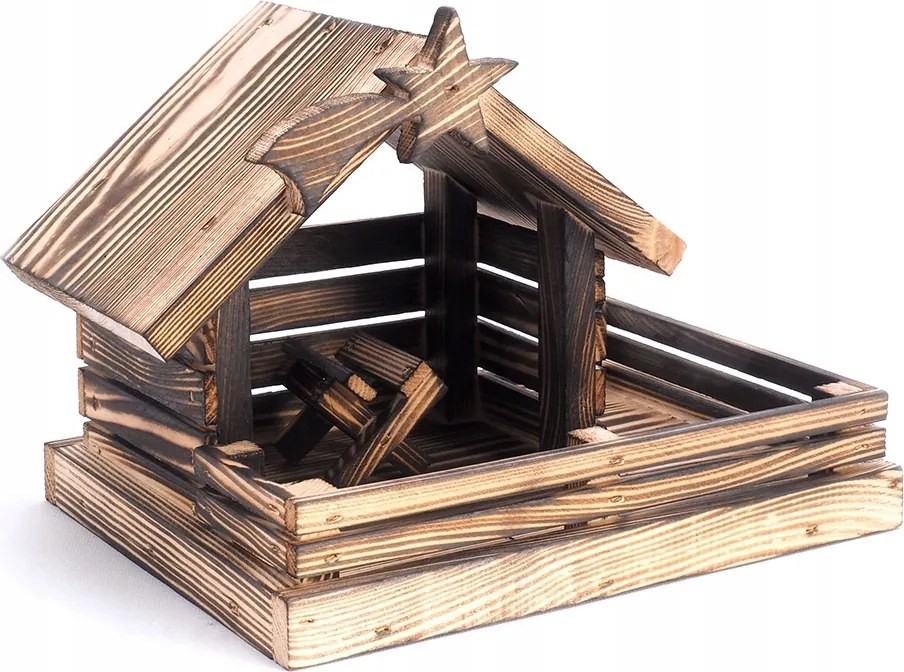 Karácsonyi dekoráció Karácsonyi napbarnított betlehem