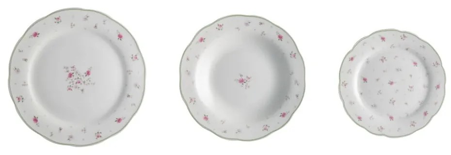 Nonna Rosa 18 db-os porcelán tányér készlet - Brandani